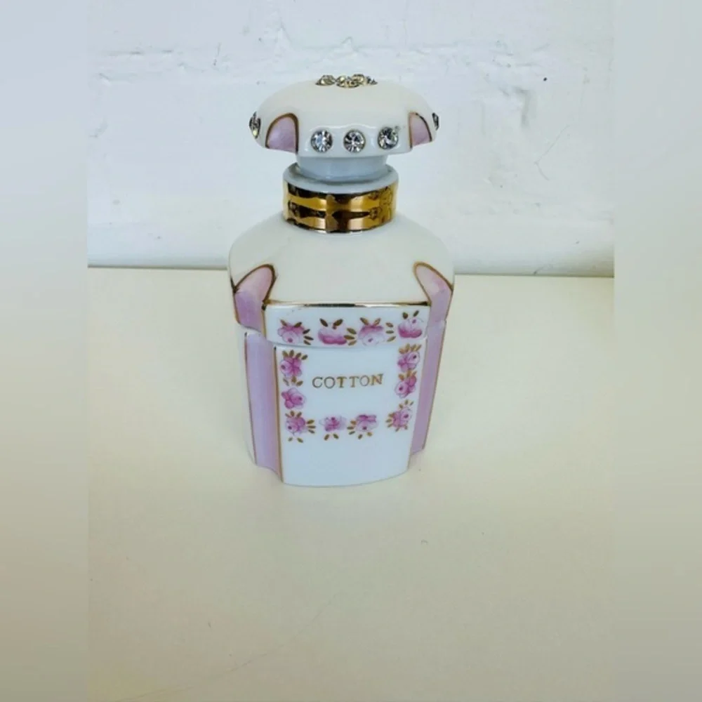 1956 Lefton Vanity Dresser Bottles & Soap Dish Hand Painted Rhinestones/Cork Set